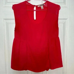 Forever 21 Blouse Sleeveless Semi-Sheer  Red Size Small